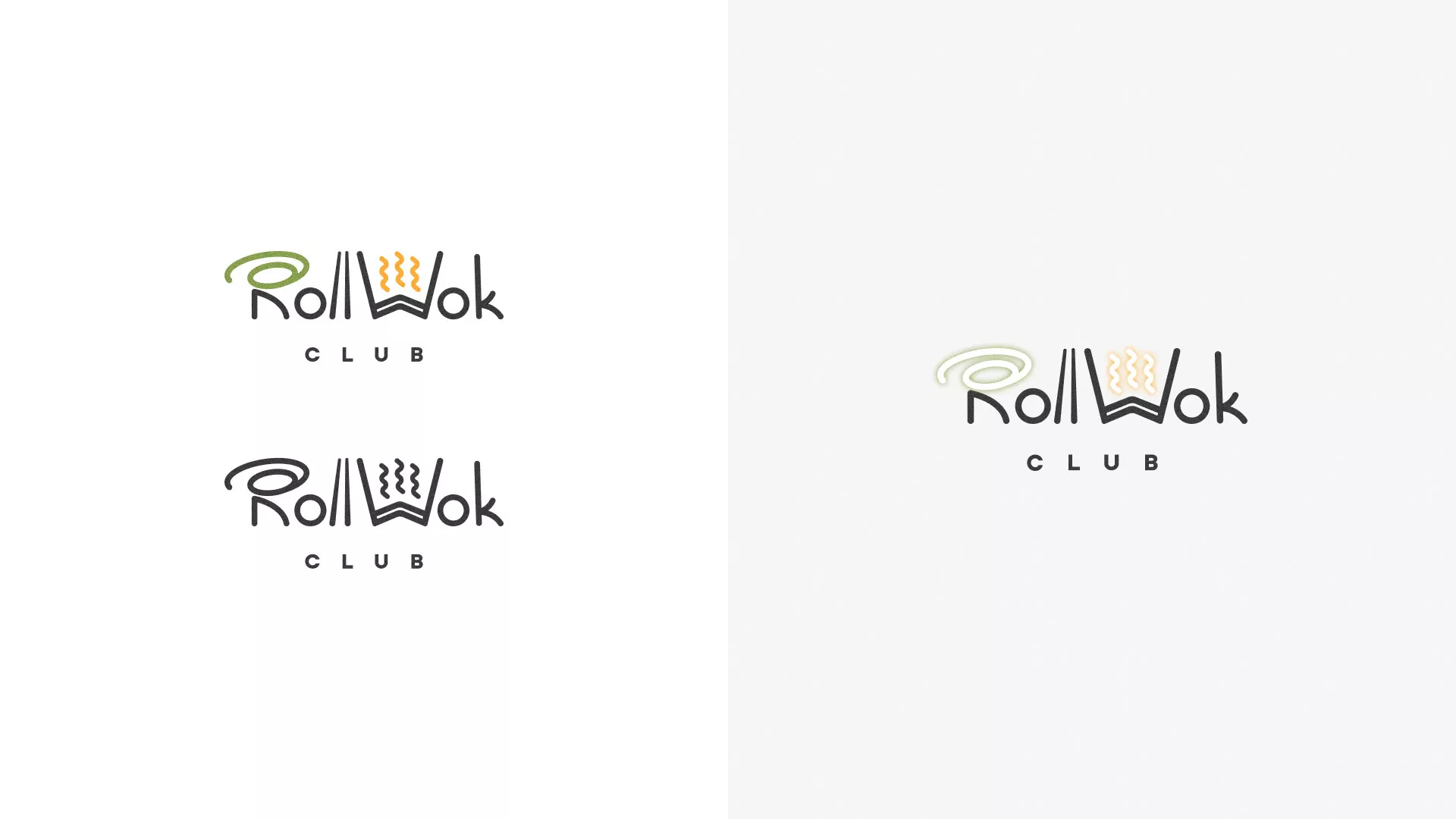 Разработка логотипа и фирменного стиля суши-бара «Roll Wok Club» в Волжском